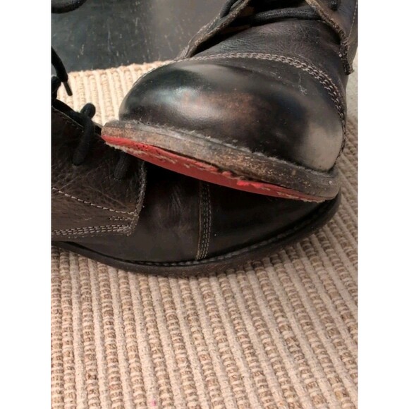 Bed Stu Cobbler Ankle Lace Up Side Zip Boots Dark Brown Vibram Soles Size 10 - Picture 14 of 14